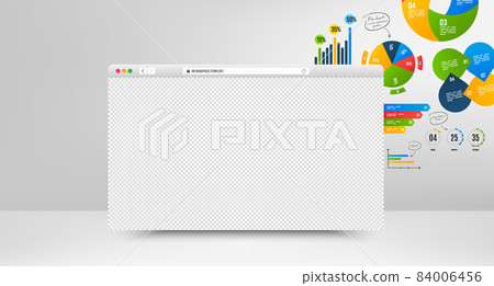 Infographics web banner template. Web page with business data graphs. Financial and marketing charts. Presentation promo background. Report banner. Vector layout template Infographics web banner template. Web page with business data graphs. Financial and marketing charts. Presentation promo background. Report banner. Vector layout template 84006456