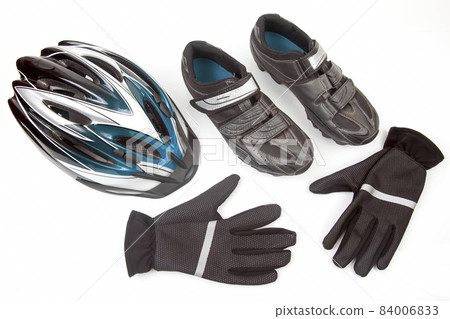 bicycle helmet gloves and cycling shoes on a. Stock Photo 84006833 PIXTA