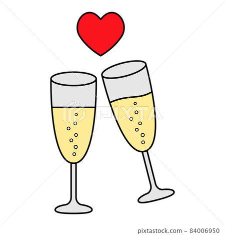 Cheers with a glass of champagne Heart mark Cheers with a glass of champagne Heart mark 84006950