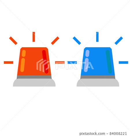 Flashing light. Signal of car. Red and blue lantern. Symbol of the police. 84008221