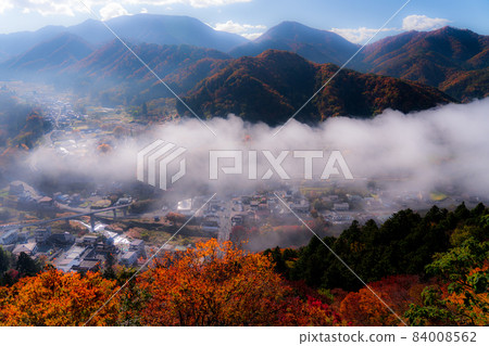 View from the Five Great Halls of Yamadera in Autumn Leaves (Yamagata City, Yamagata Prefecture) View from the Five Great Halls of Yamadera in Autumn Leaves (Yamagata City, Yamagata Prefecture) 84008562