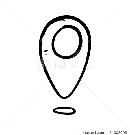 hand drawn Coordinates Location Point Gps doodle icon isolated on  white background. vector illustration. 84008698