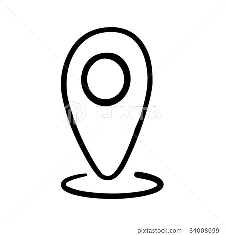 hand drawn Coordinates Location Point Gps doodle icon isolated on  white background. vector illustration. 84008699