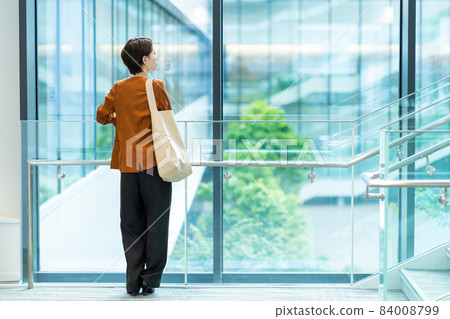 Business woman middle female office shooting cooperation: LINK FOREST 84008799