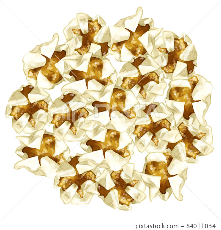 Hand-painted watercolor shumai illustration square frame / circle filling Hand-painted watercolor shumai illustration square frame / circle filling 84011034