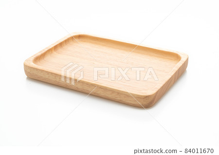 wooden tray or plate on white background wooden tray or plate on white background 84011670
