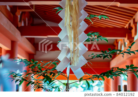 Itsukushima Shinto shrine on the island of Itsukushima Miyajima in Japan 84012192
