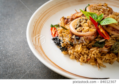 Basil and Spicy Herb Fried Rice with Squid or Octopus Basil and Spicy Herb Fried Rice with Squid or Octopus 84012307