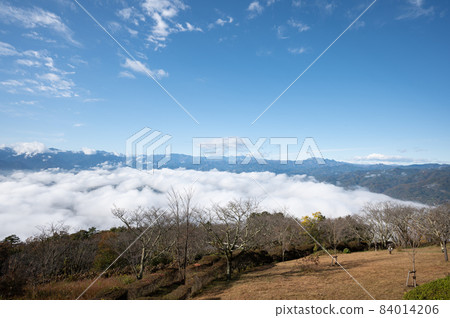 從秩父美濃山山上看到的秩父盆地早晨的雲海 從秩父美濃山山上看到的秩父盆地早晨的雲海 84014206