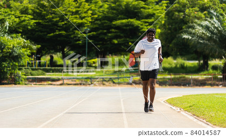 sport runner black man wear feet shoe active running training sport runner black man wear feet shoe active running training 84014587