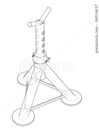 Axle stand isolated. 3d illustration Axle stand isolated. 3d illustration 84014637