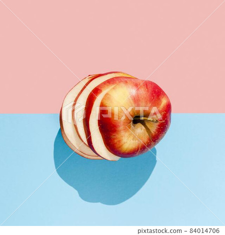 flat lay tasty red apple. High quality beautiful photo concept 84014706
