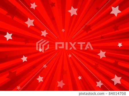 紅色徑向和星星 84014708