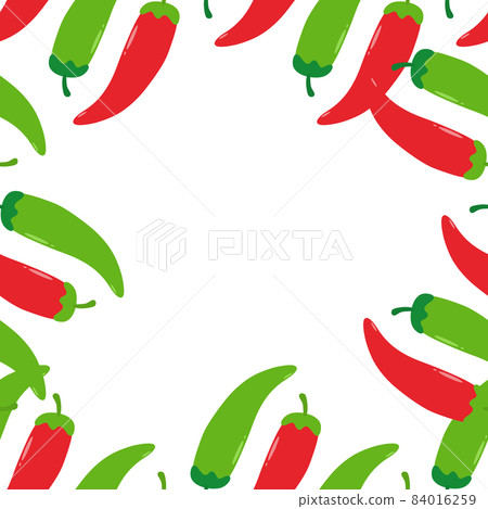 Chili frame square mix - Stock Illustration [84016259] - PIXTA