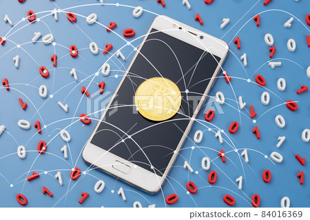 Smartphone and Bitcoin digital image Smartphone and Bitcoin digital image 84016369