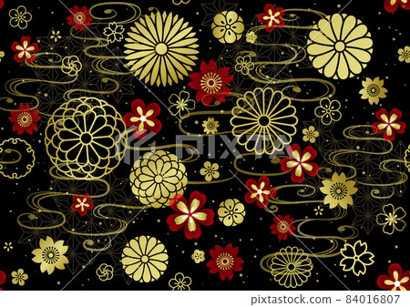 無縫日本圖案背景框架圖案 84016807