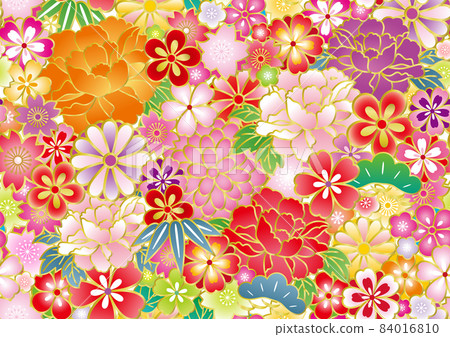 Seamless Japanese pattern background frame pattern 84016810