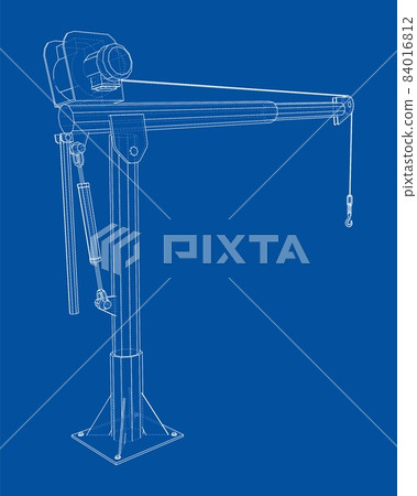 Davit or crane for boat. 3d illustration 84016812