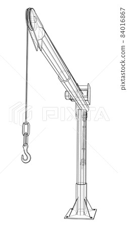 Davit or crane for boat. 3d illustration 84016867