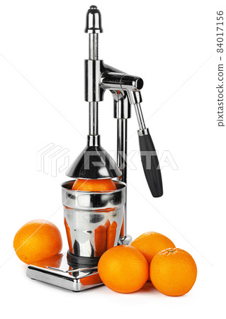 Mechanic juicer for citrus fruits isolated on white Mechanic juicer for citrus fruits isolated on white 84017156