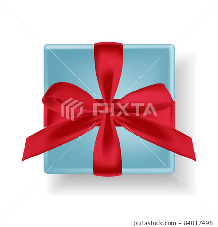 Christmas vector gift box and with red bow - Stock Illustration ...