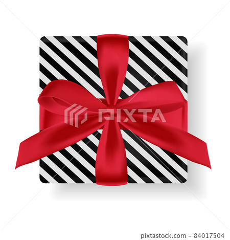 Christmas vector gift box and with red bow - Stock Illustration ...