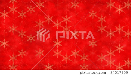Christmas background material, glittering snowflakes, red background 84017509