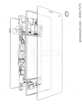 Disassembled smartphone concept outline 84017574
