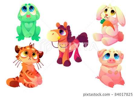 Plush toys, funny soft frog, horse, tiger, bunny Plush toys, funny soft frog, horse, tiger, bunny 84017825