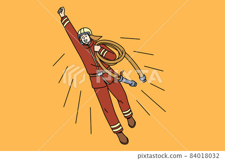 Working as fireman hero concept. Working as fireman hero concept. 84018032