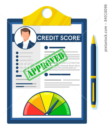 Credit Score Indicator and Gauge in Report. Credit Score Indicator and Gauge in Report. 84018096