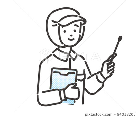 Vector illustrations of food factories and school lunch staff with pointers / hospitals / factories / cooks 84018203