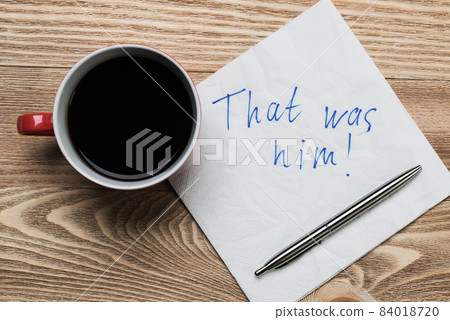 Romantic message written on napkin 84018720