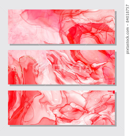 Abstract alcohol ink colors banner. Mixing paints. 84018757