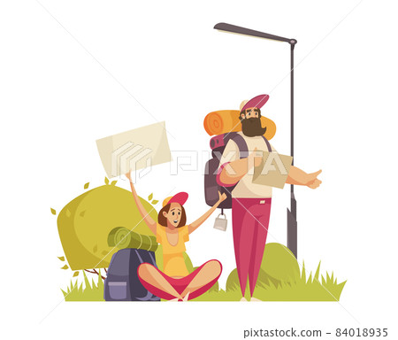 City Hitchhiking People Composition City Hitchhiking People Composition 84018935