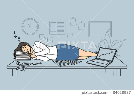 Tiredness and exhaustion concept. 84018987