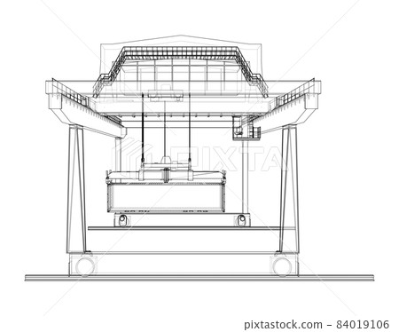 Rail-mounted gantry container crane outline Rail-mounted gantry container crane outline 84019106