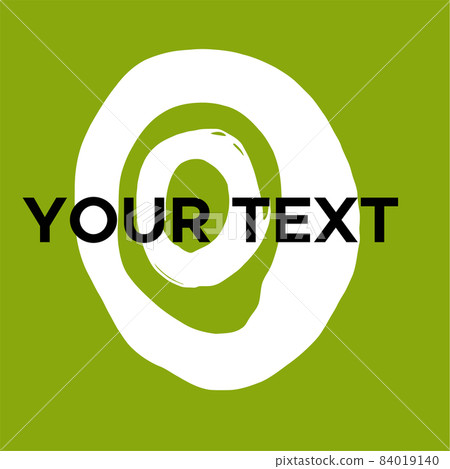 Vector Round Shape on Green. White Circle Stamp. Icon, Logo, Banner Design.. 84019140