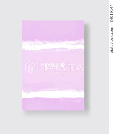 Abstract vector watercolor banner. Clolor brush strokes on white background. 84019144
