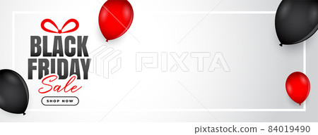 black friday sale banner with balloons and text space 84019490