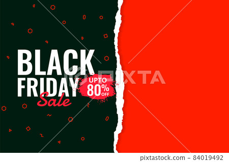 black friday sale background in torn paper style 84019492