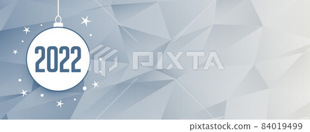 2022 new year banner with low poly background 2022 new year banner with low poly background 84019499
