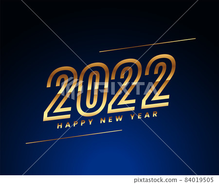 2022 happy new year golden wishes card design 84019505