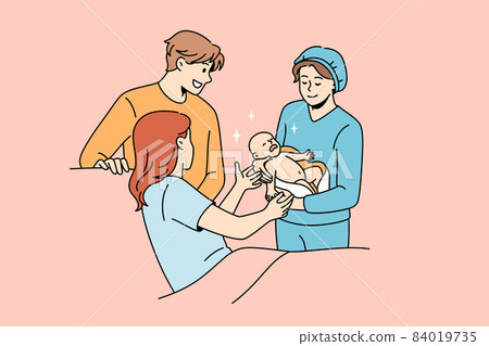 Giving birth and parenthood concept Giving birth and parenthood concept 84019735