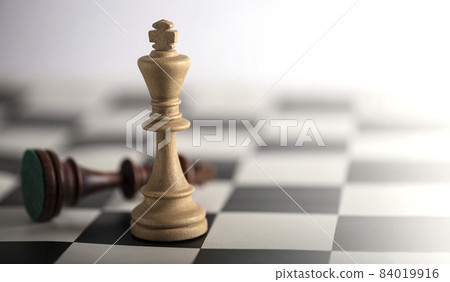 Chess pieces on a chessboard. The concept of playing and winning a chess tournament Chess pieces on a chessboard. The concept of playing and winning a chess tournament 84019916
