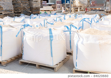 Image of bags with primer standing in a warehouse Image of bags with primer standing in a warehouse 84020660
