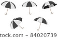 簡單好用的雨傘插畫素材（雙色） 84020739
