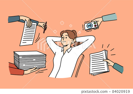 No stress and relaxation at work concept. 84020919