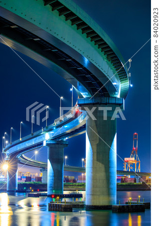 Yokkaichi City Inaba Port Line Night View Yokkaichi City Inaba Port Line Night View 84020923