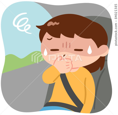 Girl with motion sickness 84021385